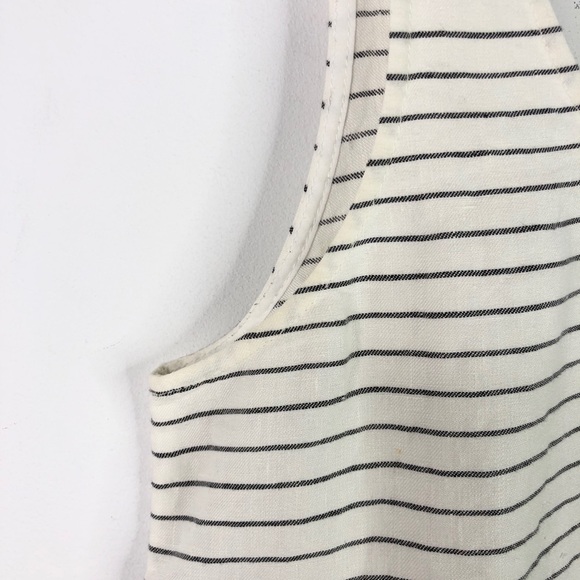 Madewell Linen Striped Tank Top White Gray Small - Picture 3 of 4